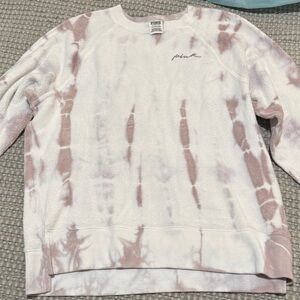 PINK Victoria's Secret Tie-Dye Sweatshirt - White and Pink
